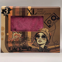 Car detailing towel set of 3 / PINK